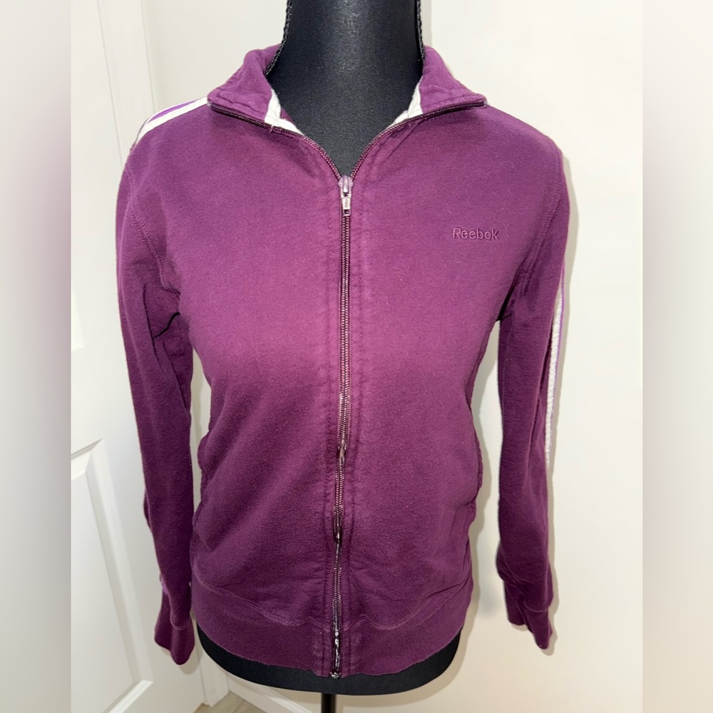Purple Reebok zip-up sweatshirt